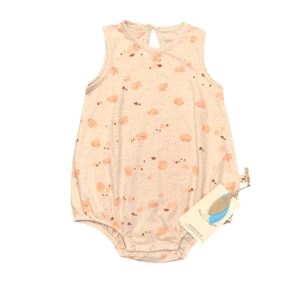🆕 Red Caribou Pima Cotton Hedgehog Romper